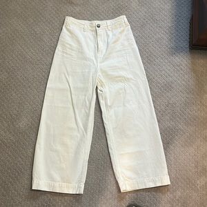Free People Cream Wide Leg Pants